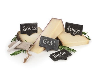 Rustic Farmhouse Slate Cheese Markers / Fancy Food Markers / Food Signs