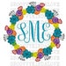 Floral Wreath Monogram Flower Wedding Initials Print Cut Invitations HTV T Shirt Transfer Vinyl Design Decor DXF SVG