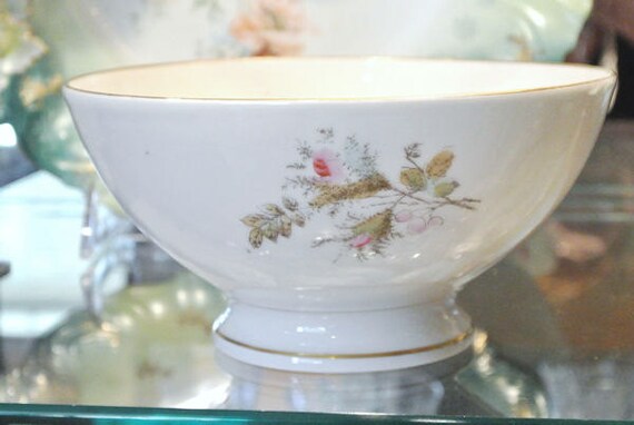 1860s Antique Ironstone Waste Bowl / Moss Rose