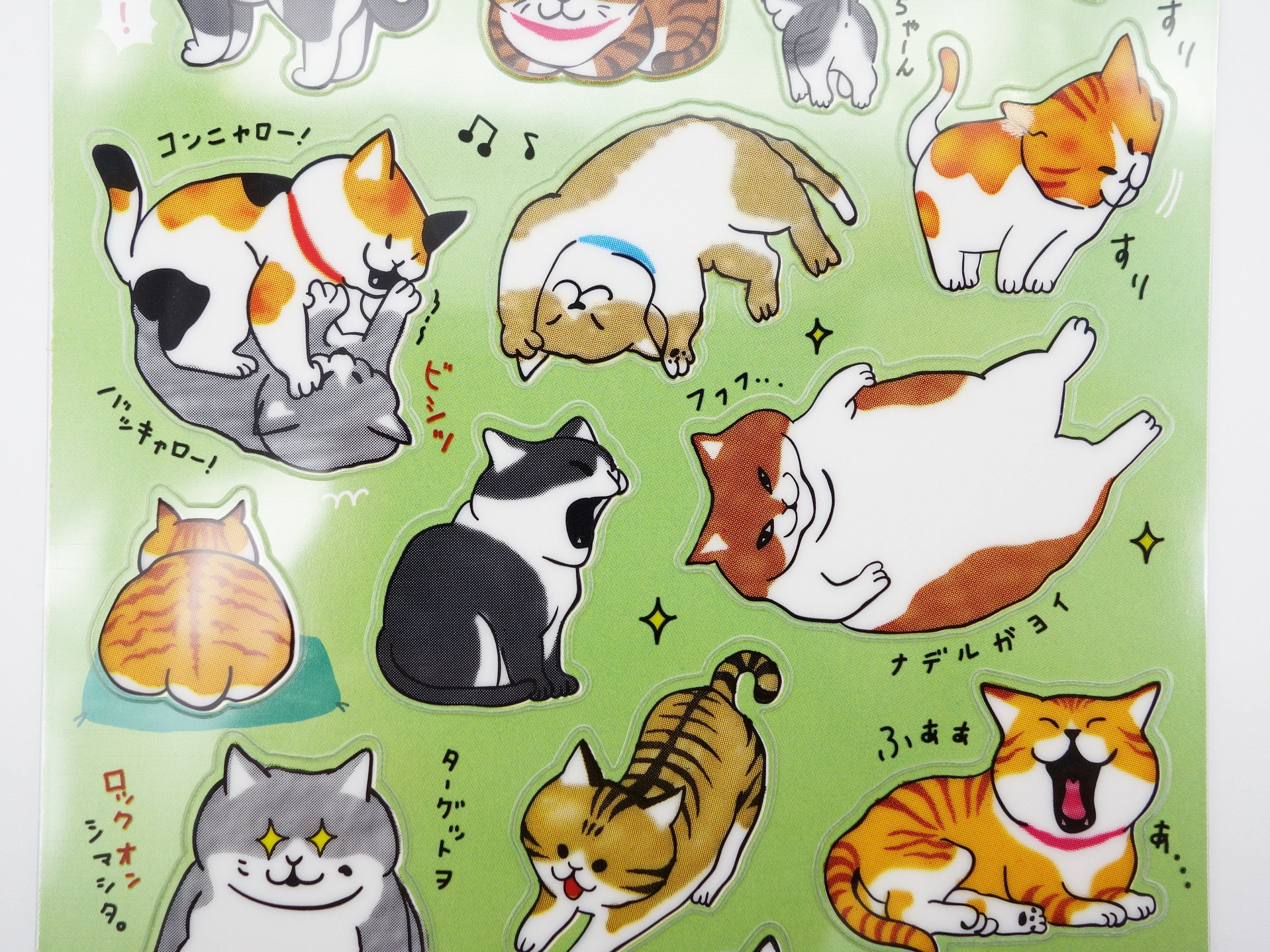 Japanese cat stickers, kawaii cat stickers, cute cat stickers, cat in