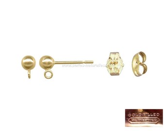 Gold Filled - 4mm ball earstuds : 2 or 10