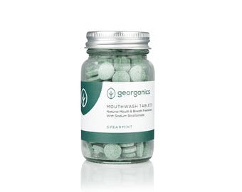 Georganics Natural Mouthwash Tablets for Mouth & Breath Freshening - Spearmint