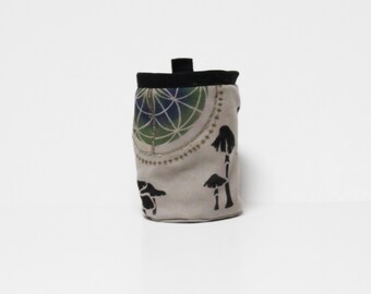 California Earthy Green Rock Climbing Chalk Bag Outside Drawstring