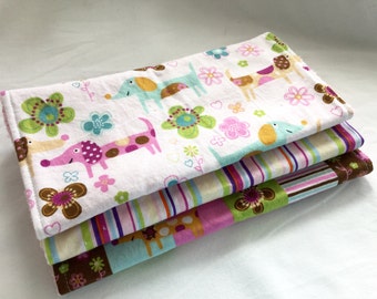 Pretty Little Puppy- Burp Cloth Gift Set for Baby Girl