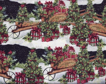 Christmas Curtain Valance Winter Carts