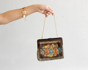 60s Floral Embroidered Handbag
