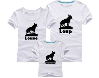 Tshirt - Wolf family trio