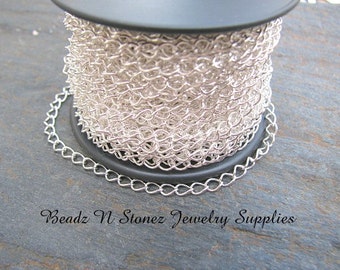 5 Feet Quality Bright Silver Plate 2.8mm x 4mm Curb Bulk Chain