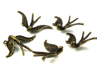 10 X 31mm A - B♥ swallow charm ♥