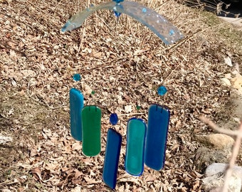 Blue Glass Wind Chimes