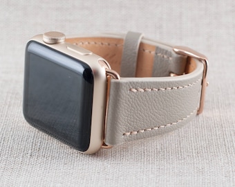 38MM Apple Watch Band- Chèvre Leather Taupe