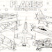 Plane Coloring Book Printable Airplane Coloring Pages Vintage Planes Aeroplanes Bithday Party Supplies Printables Fun Digital Download PDF