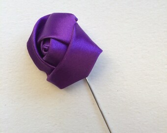 Purple Lapel Flower, Flower Lapel Pin, Mens Lapel Pin, Lapel Flower, Flower Lapel Pin, boutonnière, Men's Lapel Pin, Flower Lapel Pin, Lapel