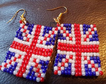 Beaded Union Jack Earings