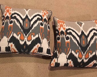 Pair of Vintage Ikat Decorative Pillows