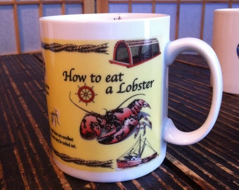 Vintage Coffee Mug How to Eat A Lobster