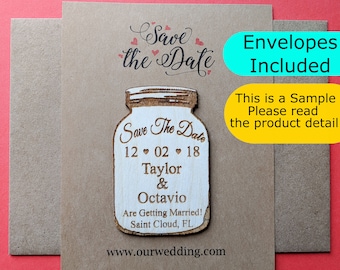 Mason jar save the date magnet SAMPLE only