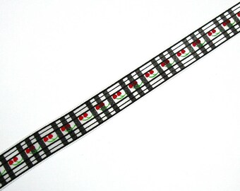 Cherry print Ribbon 15 mm X 50 cm in width