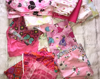 Fabric Bundle Pink Multicolored Bag #23