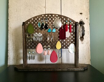Wooden Earring Display Holder Jewelry Stand