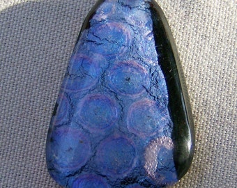 Dichroic Glass Cabochon - Handmade Blue Patterned by JewelryArtistry - DC340
