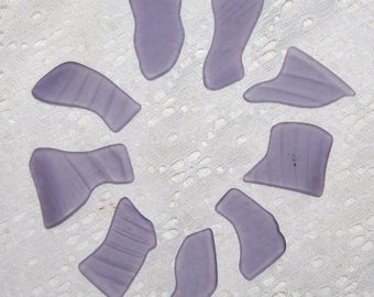 Purple Faux Sea Glass recycled glass (9 pieces)