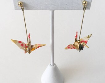 White origami crane earrings, white wife gift, wife christmas jewelry, wife gift earrings, japanese jewelry, origami jewelry, origami crane