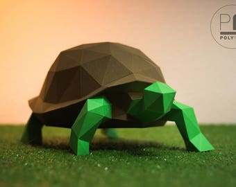 Turtle (paper turtle, origami turtle, papercraft, lowpoly, DIY template, PDF)