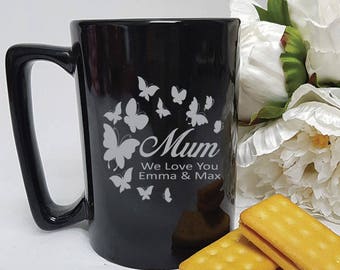 Mum Etched Coffee Mug - Personalised GIft