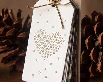 Golden Hearts Gift Tags - 12 pack Letterpressed Gift Tags