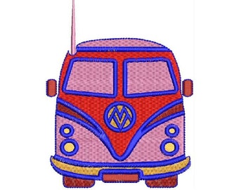 Volkswagen Bus Van Embroidery Design - Instant Download Filled Stitches Embroidery Design 1208