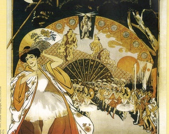 Steinlen's "Le Reve - Academie Nationale de Musique" Reproduced French Vintage Poster to Frame or Paper Arts, Collage, Scrapbooking PSS 2322