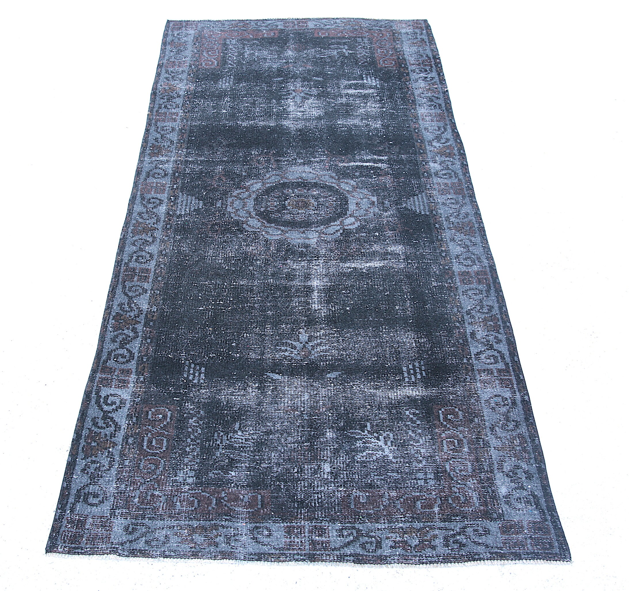 3 X 6 6black Overdyed Black Rug Vintage Zoom
