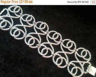ON SALE Vintage Chunky Wide Bracelet 1960's Statement Collectible Retro Jewelry