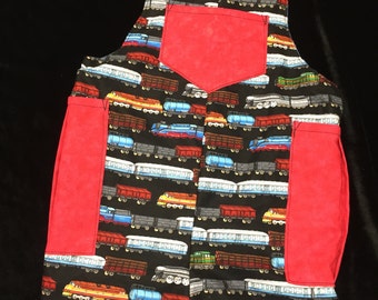 100% cotton reversible train overall newborn to 3 year//reversible John John//trains overall//train John John//reversible boy Overall
