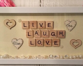 Simple live, laugh, love personalised frame homemade, homemade frame