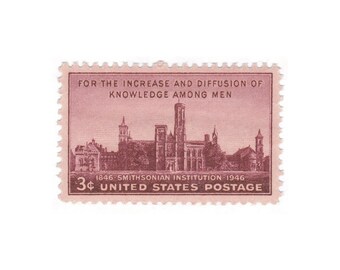 10 Unused Vintage Postage Stamps - 1946 3c Smithsonian Institution - Item No. 943