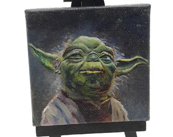 Yoda Original Oil Minipainting