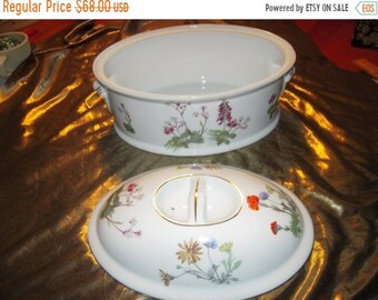 BLOW OUT SALE Louis Lourioux wild flower large covered casserole