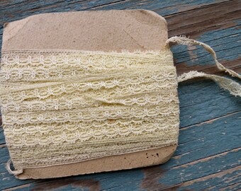 Vintage Light Yellow Lace Trim