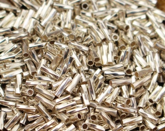 Liquid Silver Beads, Sterling Silver Twisted Tube Beads, Liquid Silver, 4x1mm, 925. Sets of 10, 20, 50 or 100 Pieces