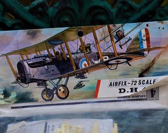Vintage Aeroplane WWI D H 4 Bomber, D E Havilland, Patt No 131, 72 Scale Model, Military Aviation, Model Hobby, 1917 No 25 Squadren R F C