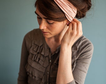 Twist stretch headband in Rose- New Garlands of Grace hair head band headwrap