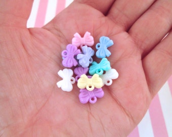 Pastel Fairy Kei Bow Charms, Pick Your amount, j175