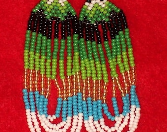 Native American Beaded Loop Earrings