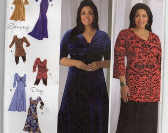 Knit Dress In Three lengths Or Tunic With Bodice Variations Size 20w 22w 24w 26w 28w Sewing Pattern 2009 Khaliah Ali Simplicity 2544
