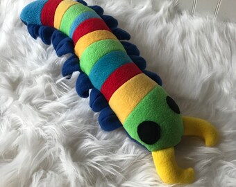 Rainbow Centipede Plush, Centipede Toy, Plush Bug, Plush Insect, Centipede Stuffie