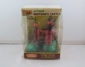 Vintage Penn Plax Action Neptune's Castle (1978) Aquarium Ornament- New In Box