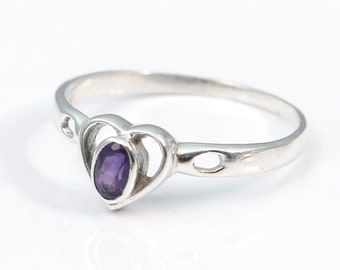 Amethyst 92.5 sterling silver ring size 9 us