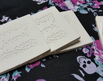 White "Cheers!" Polymer Clay Coasters Set of 4